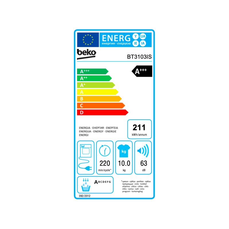 Beko BT3103IS - Asciugatrice Beyond 10kg Classe A+++ Inverter