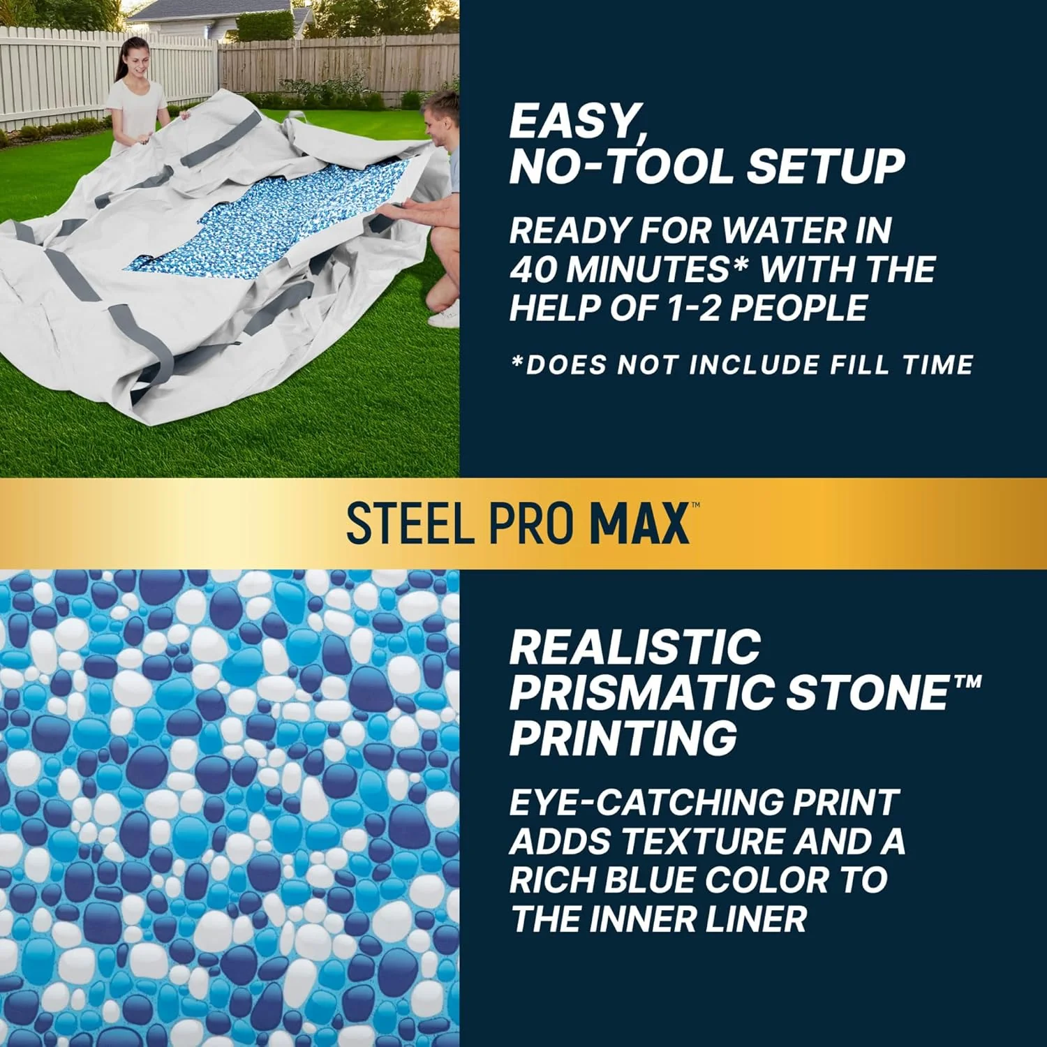 Steel Pro MAX 14 Foot x 48 Inch Round Metal Frame Above Ground Outdoor Swimming Pool Set with 1,000 Filter Pump, Ladder, and Cover, Gray