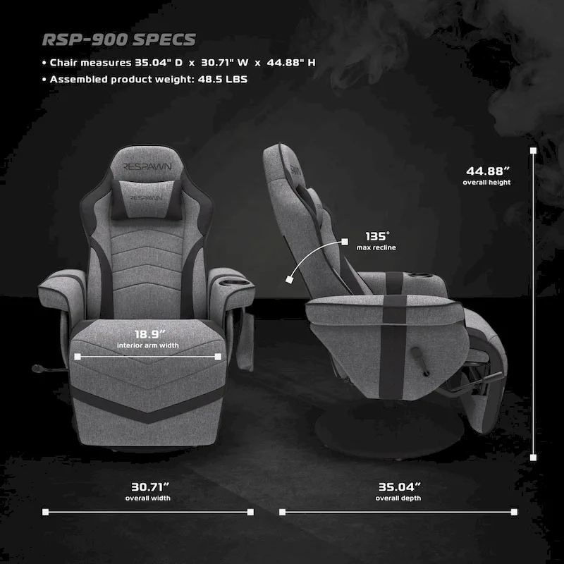 Gaming Recliner - Reclining Gaming Chair with Footrest