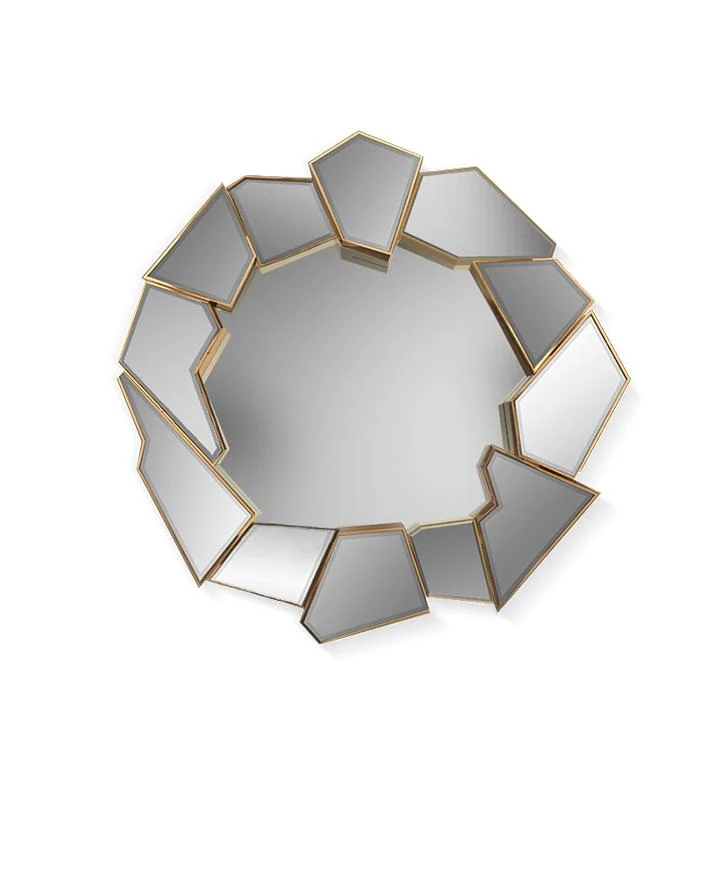Crackle Round Mirror