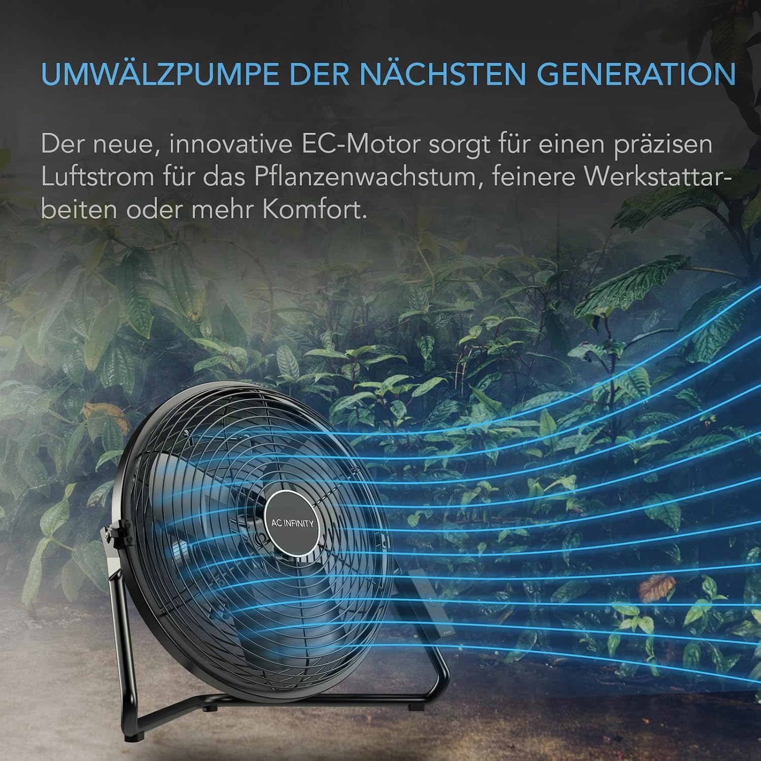 AC Infinity CLOUDLIFT S12 – Industrieller Wandventilator 300 mm mit kabellosem 10-Stufen-Drehzahlregler, EC-Motor, hohe Luftleistung, für Hydroponik Gewächshaus und Werkstatt Standfuß oder Wandmontage