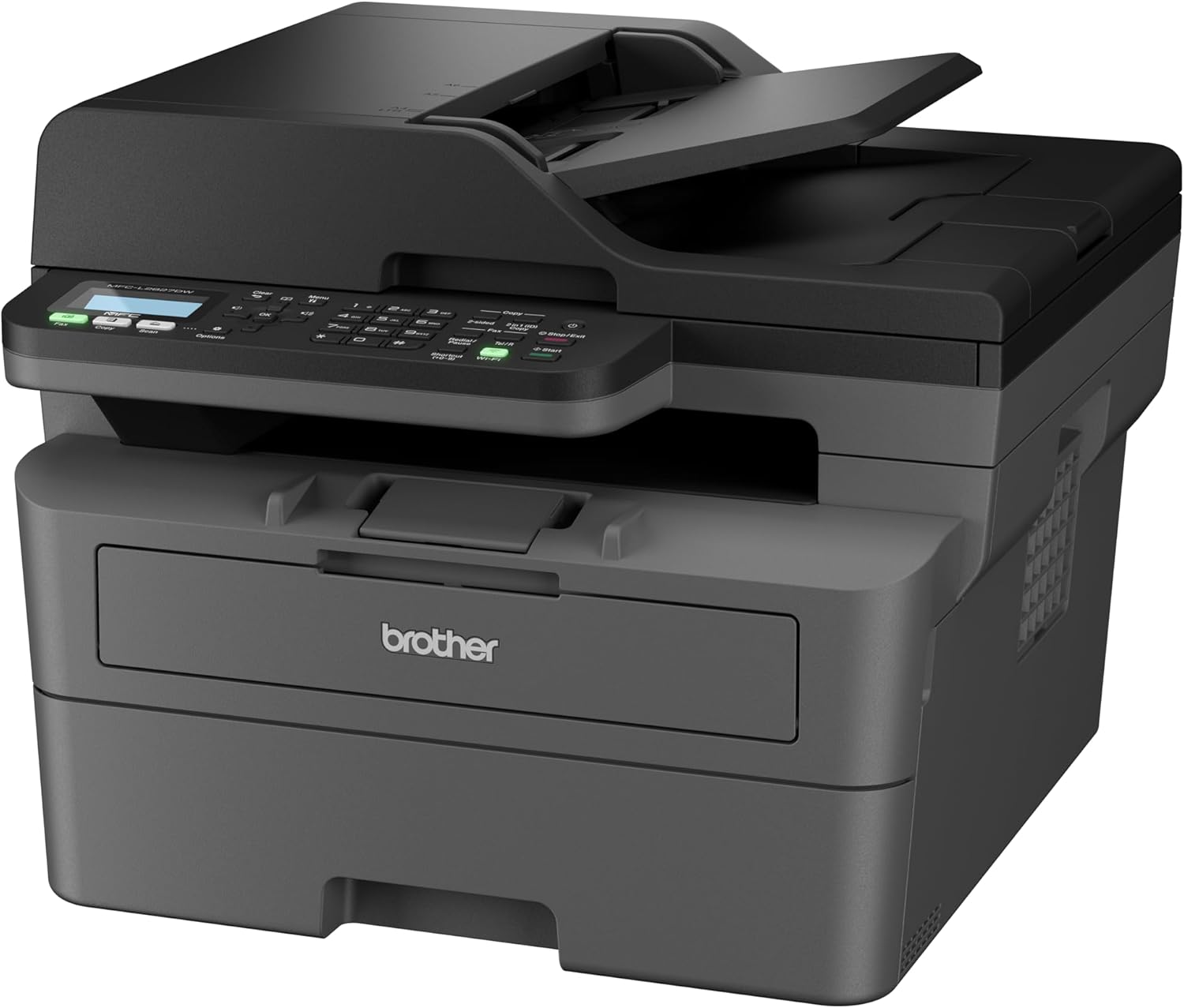 Brother MFC-L2827DW 4-in-1-Multifunktions-Laserdrucker schwarz-Weiss, 32 ppm, automatischer Duplexdruck, 2-zeiliges LC-Display, Fast Ethernet, WLAN mit 5 GHz und USB 2.0