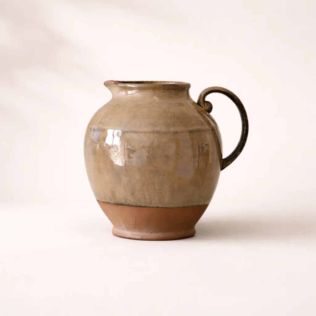 Earthy Glazed Stoneware Pitcher
