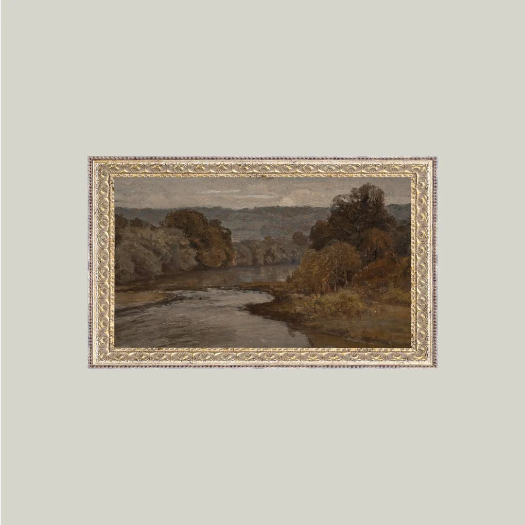 Autumn River Framed Antique Inspired Art