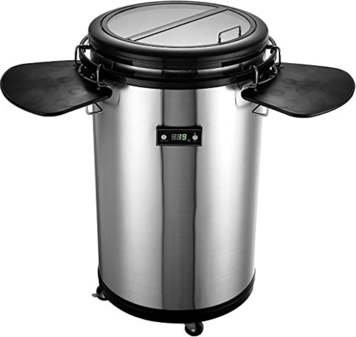Syntrox 50 l Kühlfass | Kühltonne | Getränkefass | Partycooler | Flaschenkühler Salaron, für Veranstaltungen, mit Glasdeckel, Temperaturanzeige, 75 Watt (Schwarz)