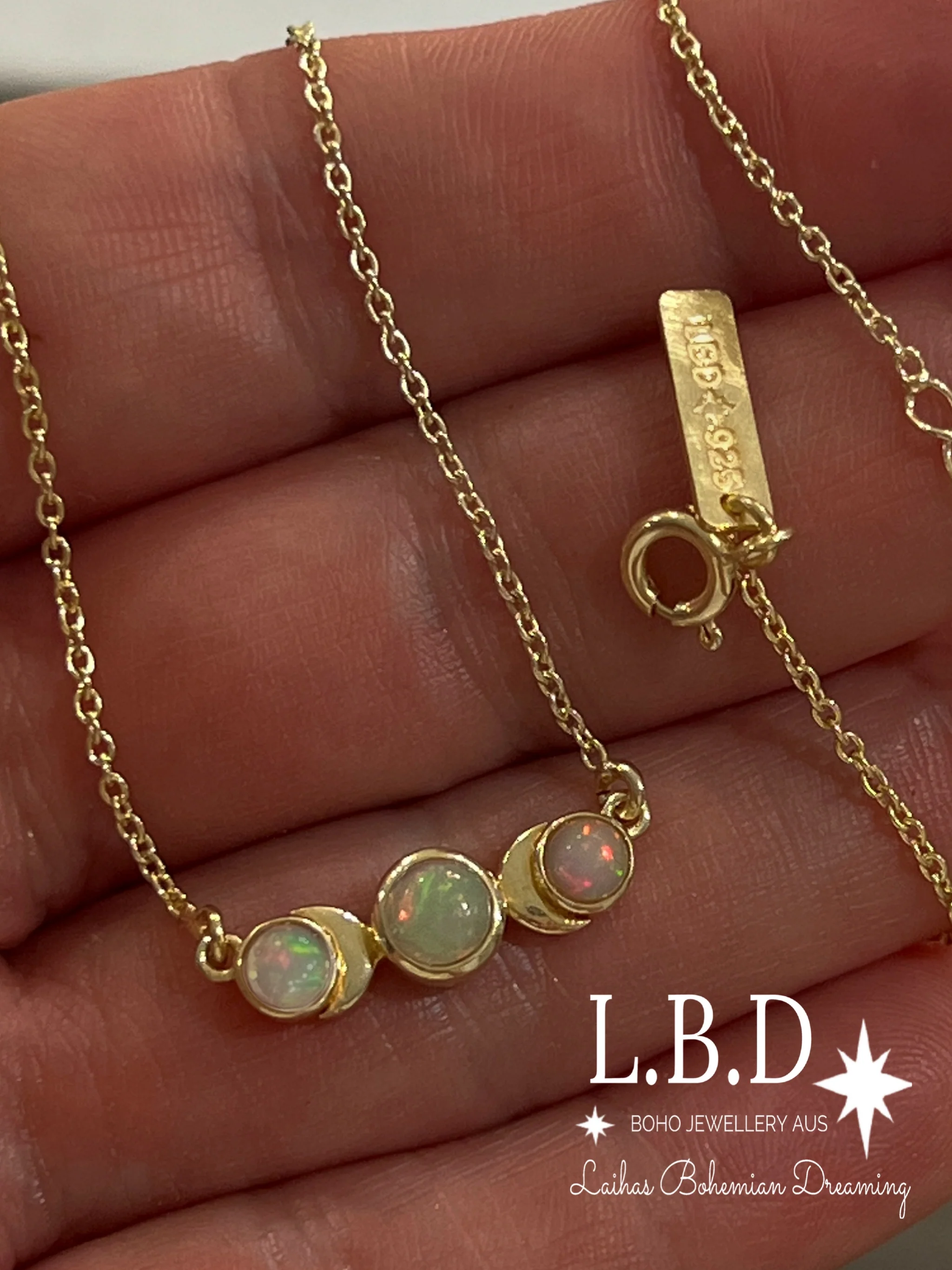 Laihas Moon Tribe Gold Opal Necklace