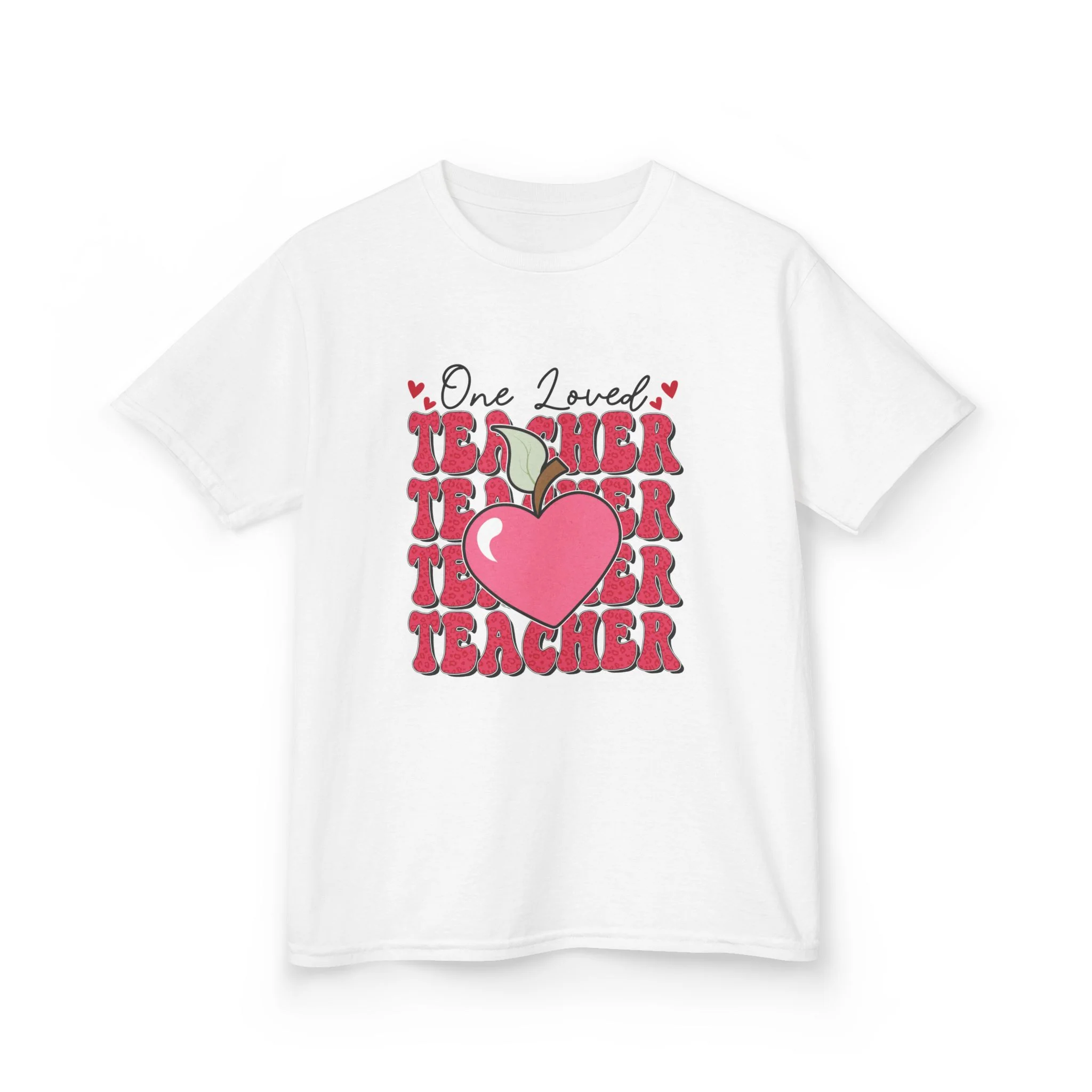 One Loved Teacher Kids Tee | Heart Apple Teacher Design