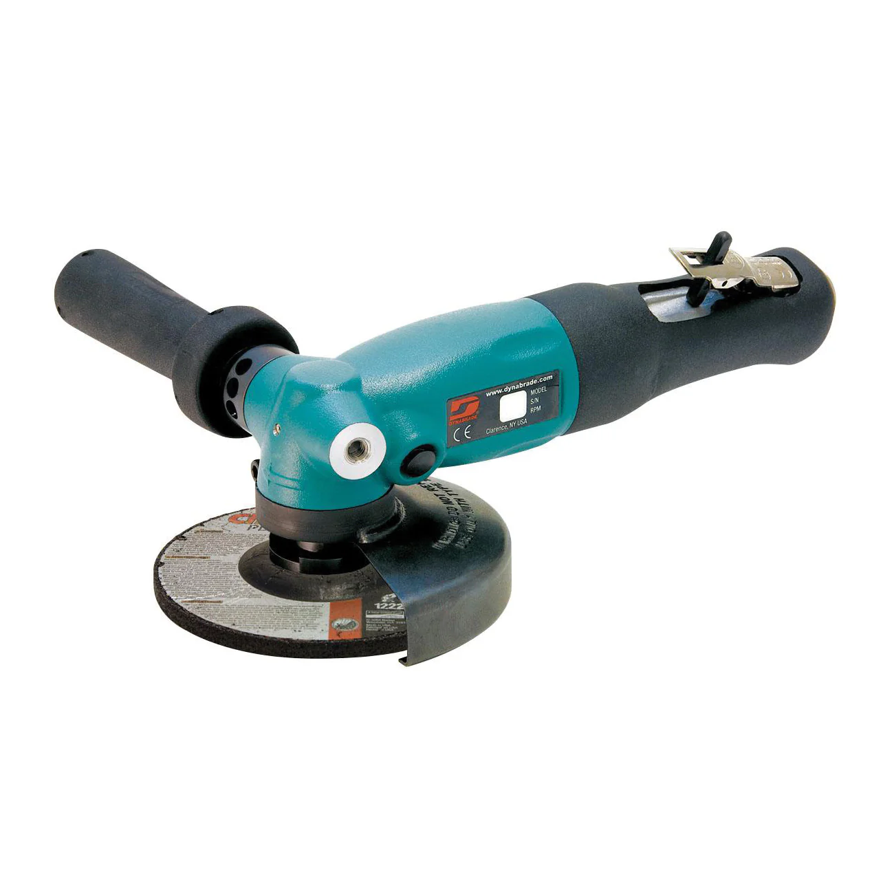 Dynabrade 52639  ~  5 Inch Diameter Right Angle Depressed Center Wheel Grinder (Replaces 52625) 1.3 Hp 12000 Rpm Rotational Exhaust M14 X 2 Spindle Thread