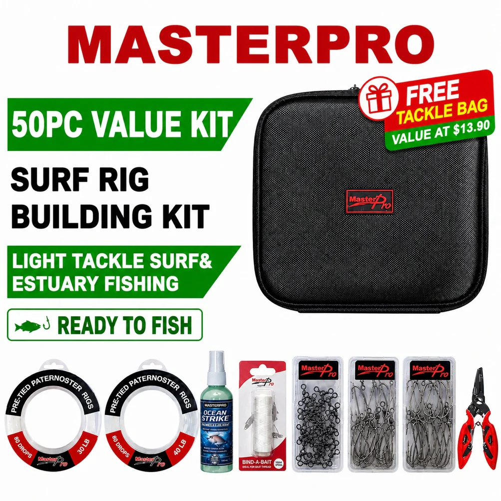 MASTERPRO Surf Fishing Gang Hook Rig Building Kit �?Ready To Fish, Value Over $105, Now Only $59.00