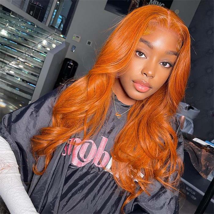 BOGO SALE|13x4 HD Lace Front Wig 14-24 Inch Ginger Colored Straight&Body Wave Human Hair Frontal Wigs