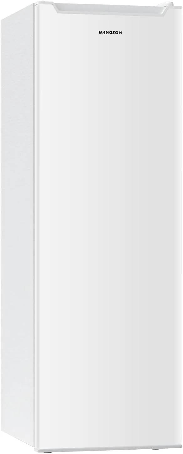BANGSON Upright Freezer, 7.0 Cu.ft Stand Up Freezer, Convertible Upright Freezer/Refrigerator, Single Door for Kitchen,Garage, Office, Apartment, Silver