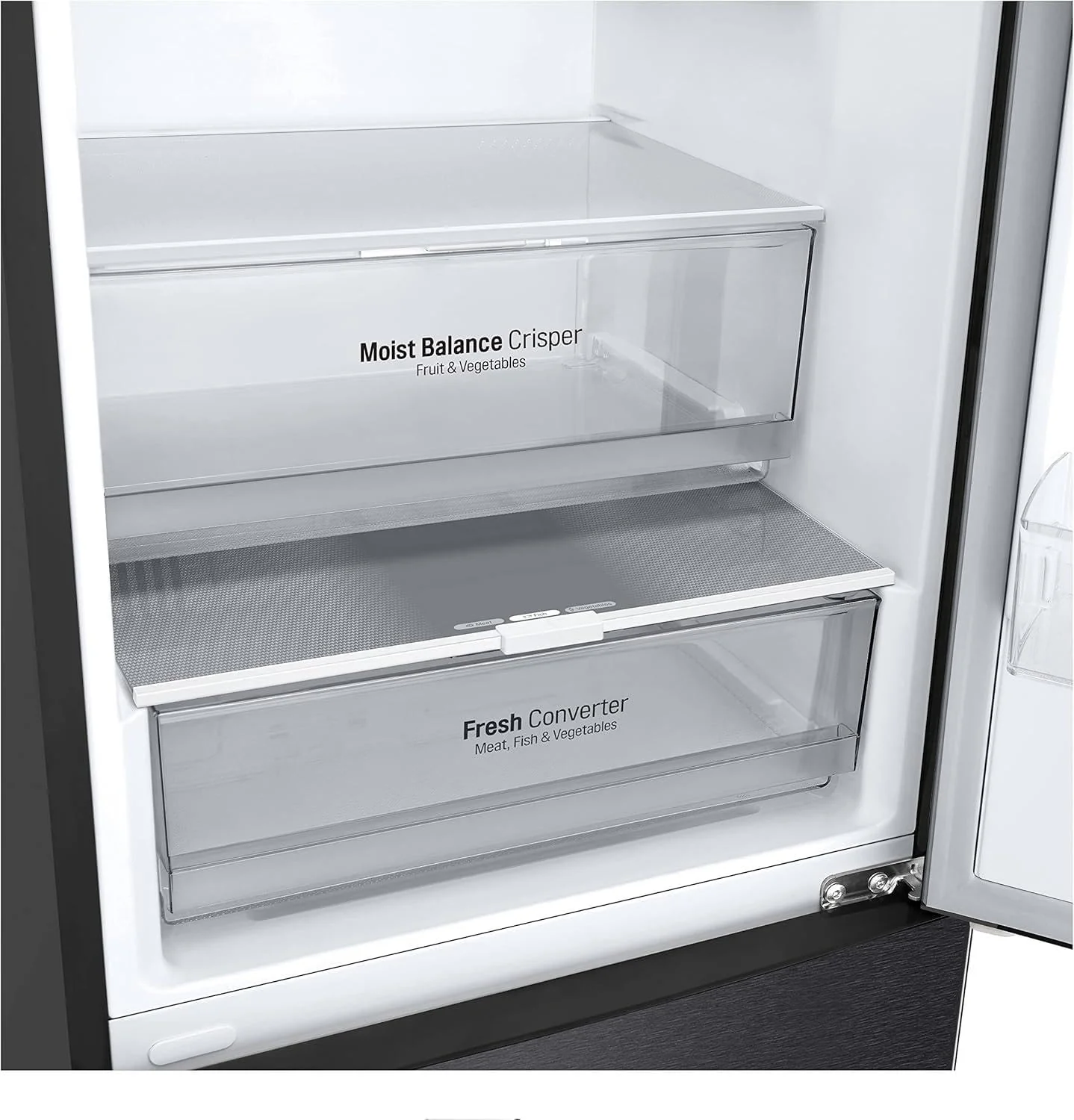LG GBV22NCCEP Kühl-/Gefrierkombination – Smart Inverter Compressor, Total No Frost, Modern Flat Door Design, Matt Schwarz Metallic, Energieeffizienz A
