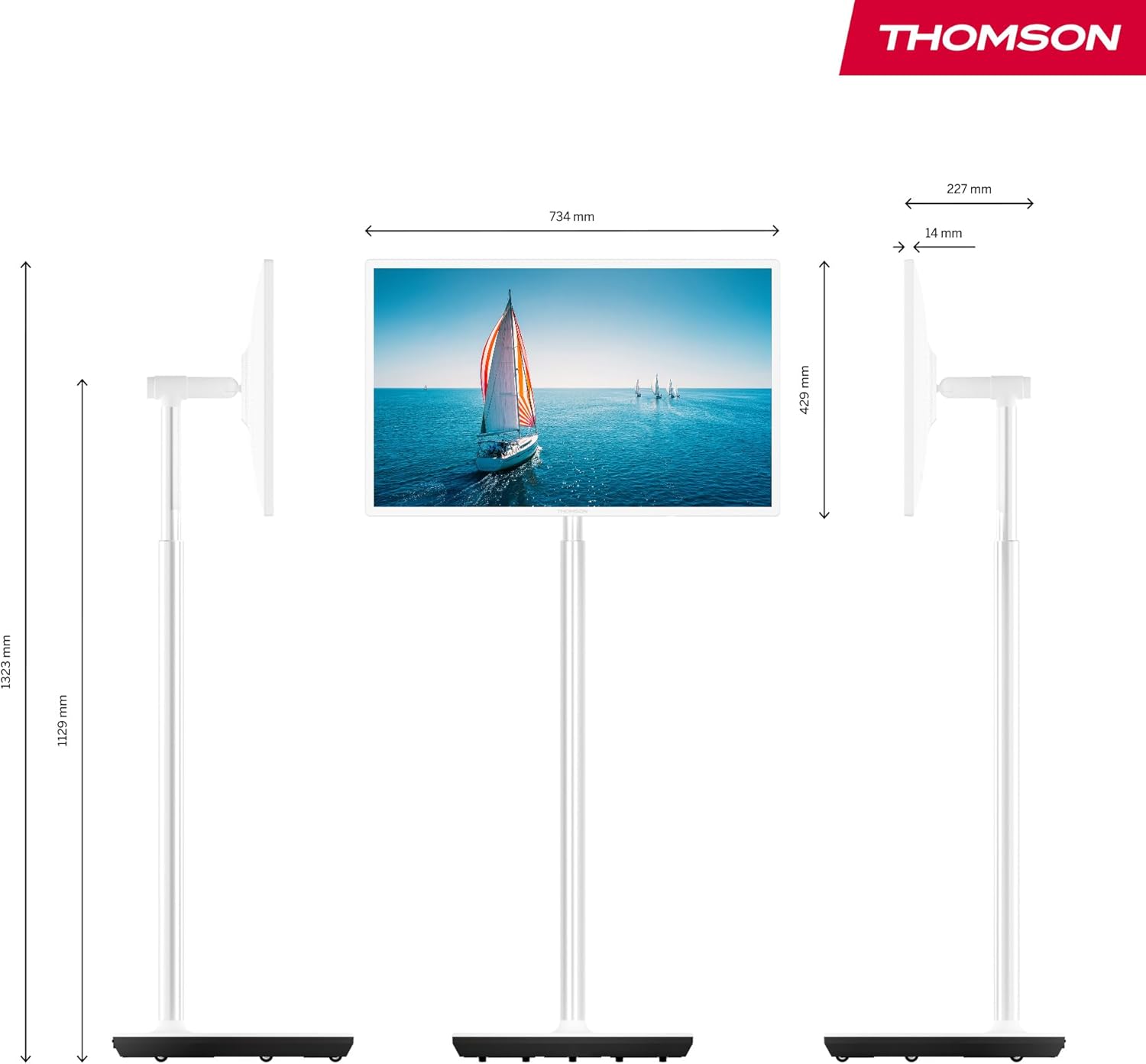 Thomson Go TV da 32 pollici (81 cm), TV Android portatile - HD Ready (1366x768), controllo vocale, Bluetooth 5.1, Wi-Fi, funzione hotspot, autonomia fino a 4 ore