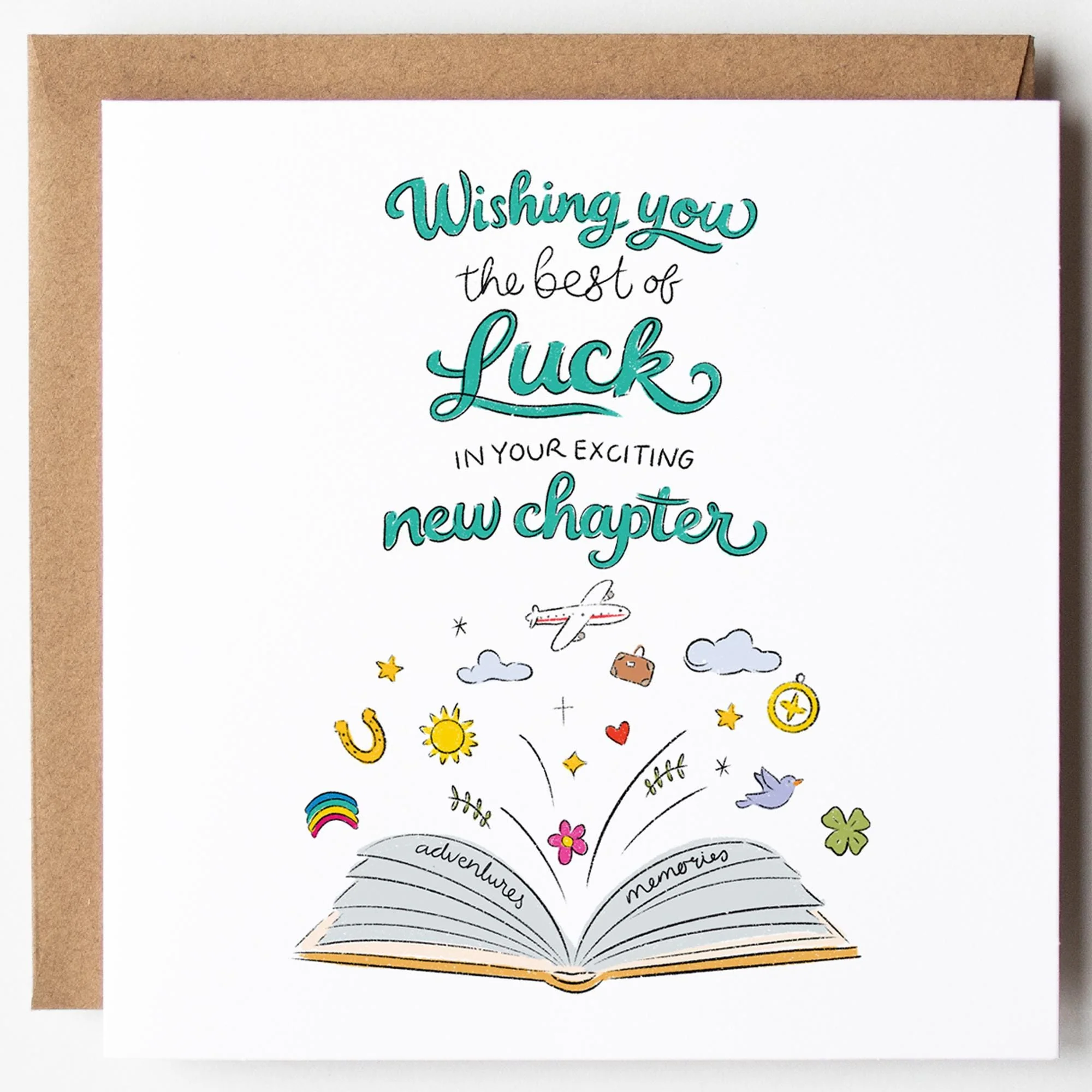 New Chapter Card: Good Luck, New Job, Bon Voyage with Kraft envelope