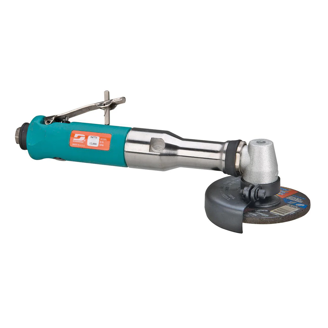 Dynabrade 54773  ~  4 Inch Diameter Extended Right Angle Type 27 Depressed Center Wheel Grinder .7 Hp 12000 Rpm Composite