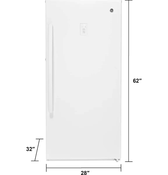 2025 GE 14.1 Cu. ft. White Frost-free Upright Freezer FUF14DLRWW