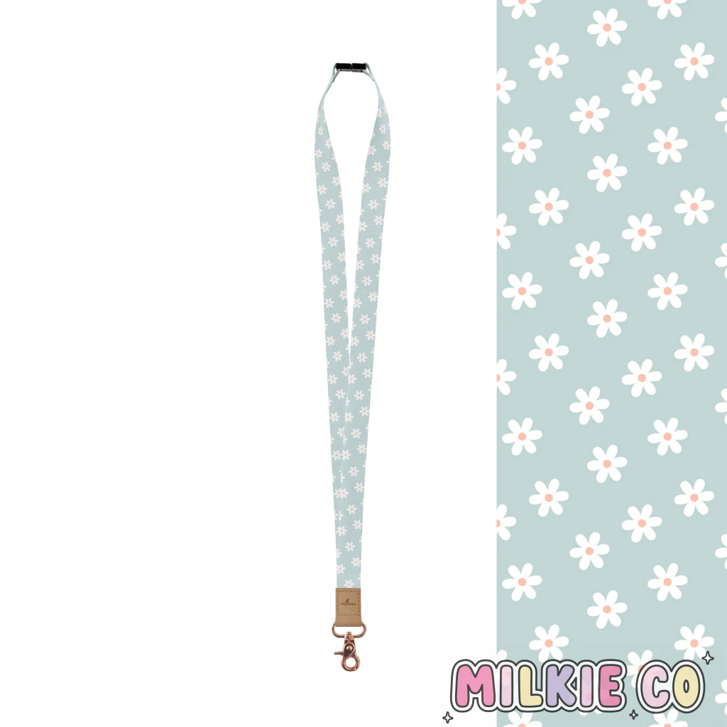 Teal Bloom Fabric Lanyard