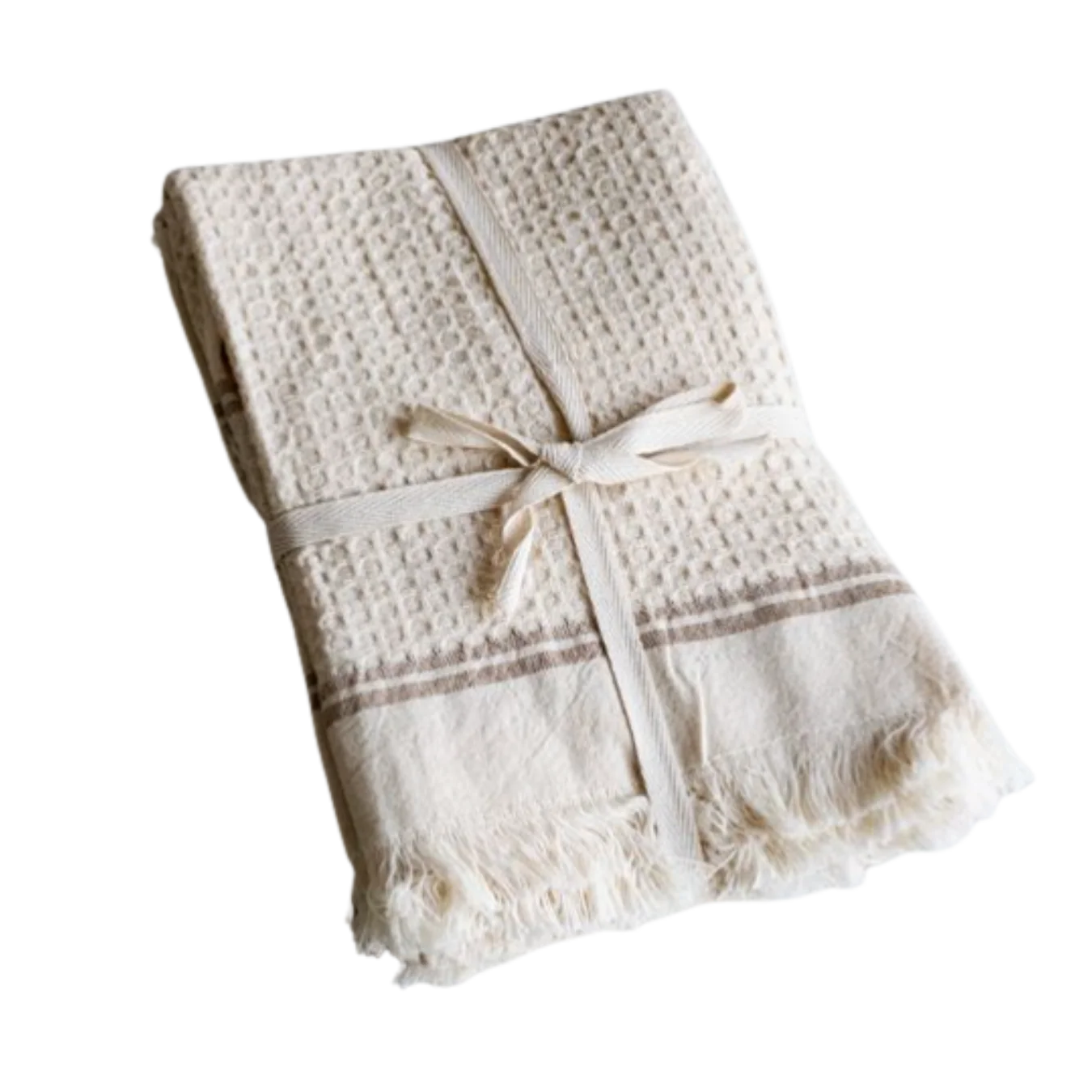 Waffle Beige Stripe Towel