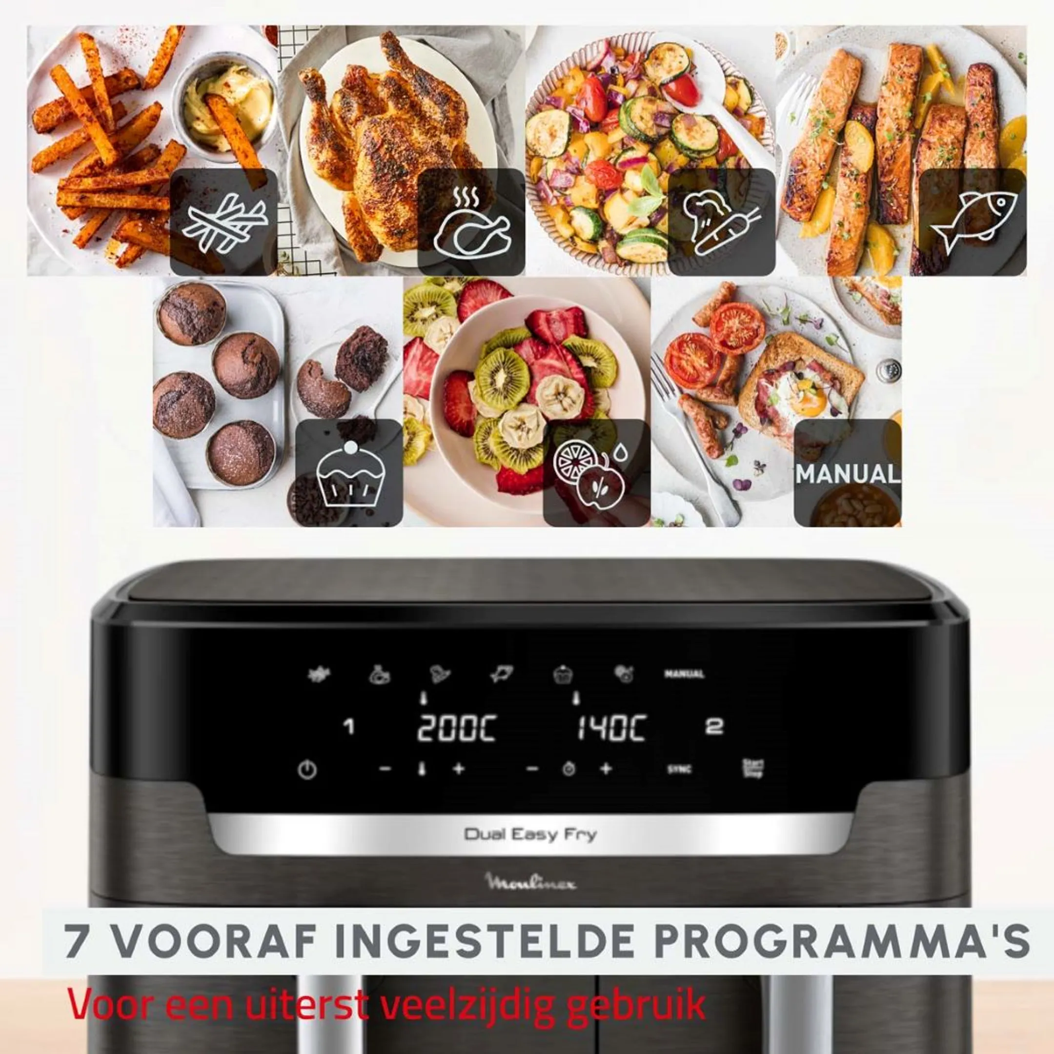 Moulinex Airfryer Dual Easy Fry XXL EZ942HF0