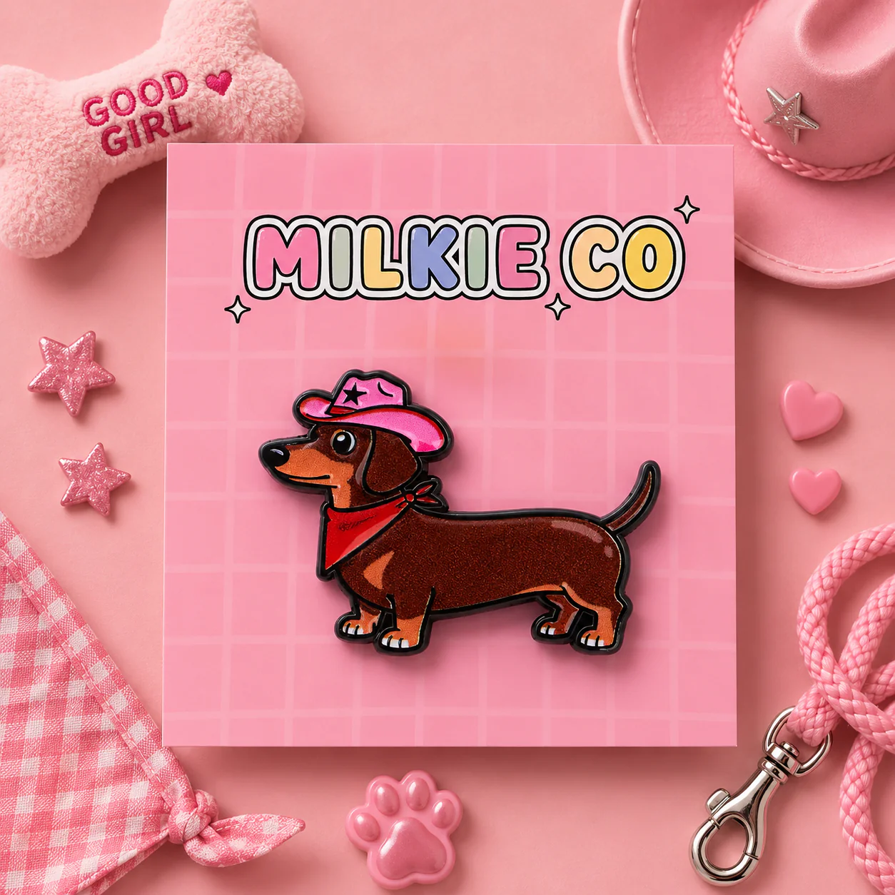'Cowboy Dachshund' Enamel Pin