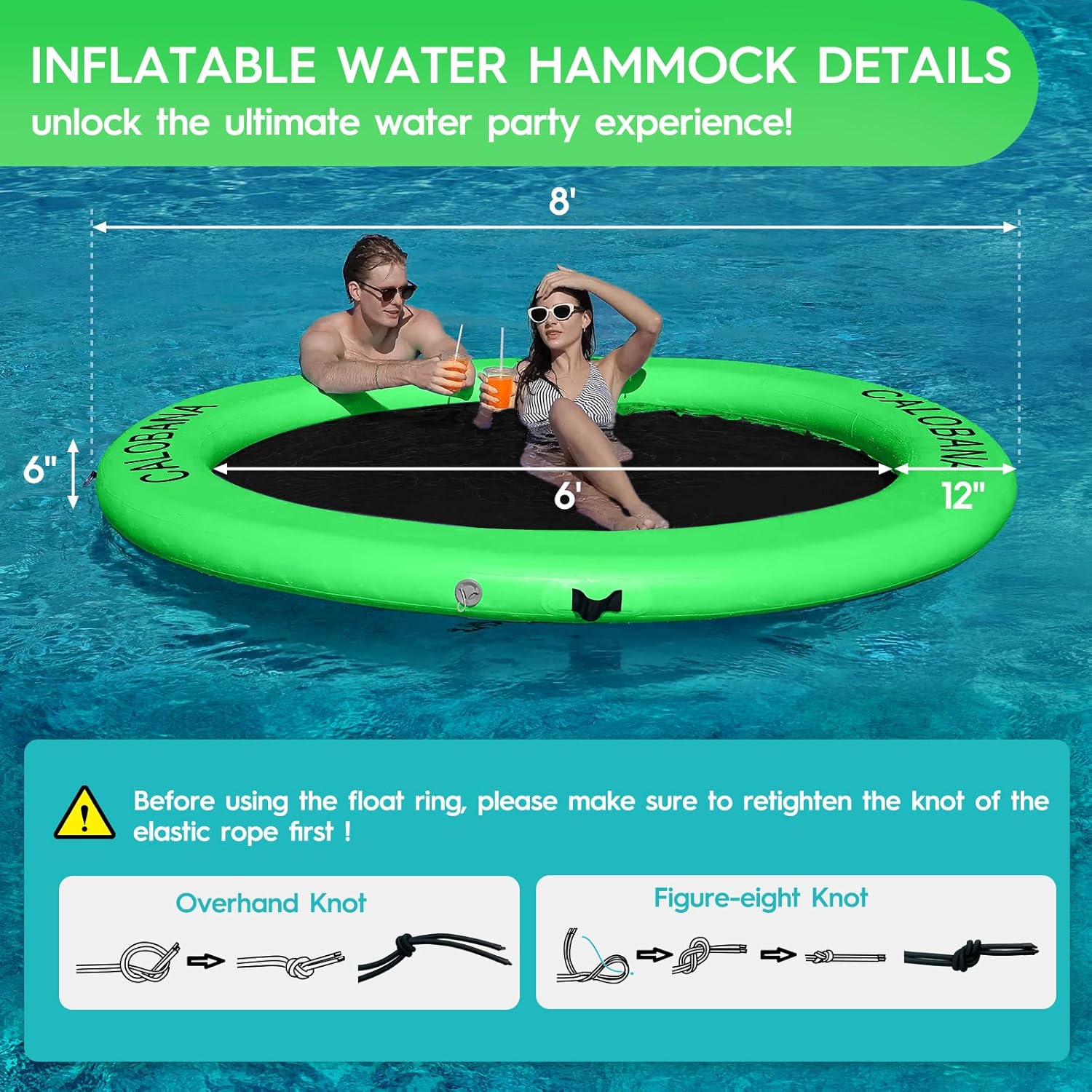 Round Floating Ring Hammock - Heavy Duty Inflatable Raft