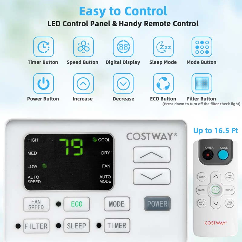 10000 Btu Quiet Window Air Conditioner With Remote Amp Eco Mode Energy Star Certified 3 In 1 Window Ac Unit With Dehumidifier
