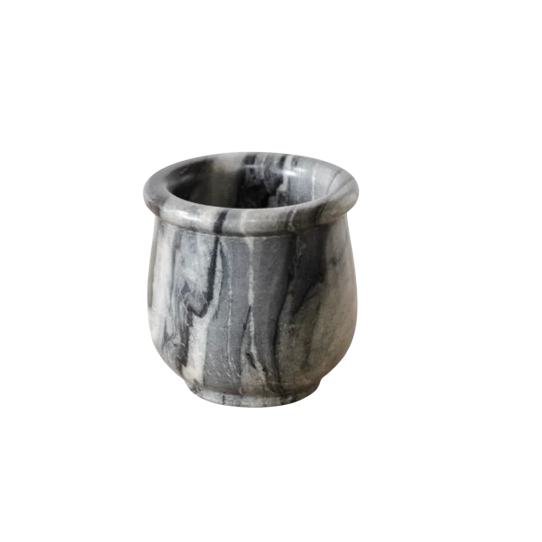 Mini Black Marble Pot