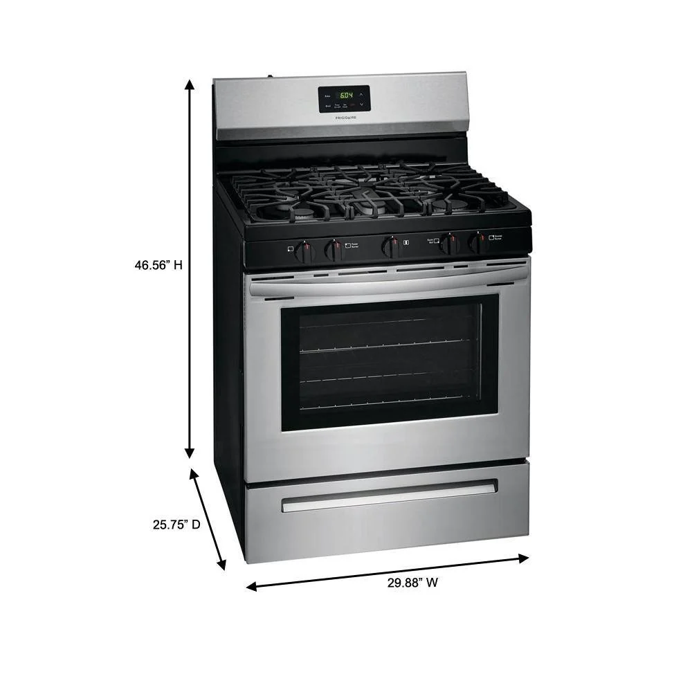 Frigidaire 30 inch (76 cm) wide freestanding 5-burner stainless steel gas hob FCRG3052AS
