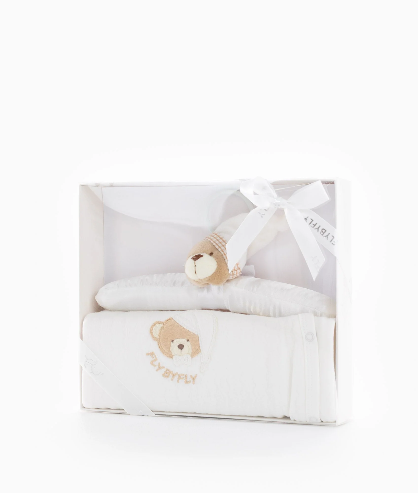 Cotton Jumpsuit & Hanger Set | White & Beige