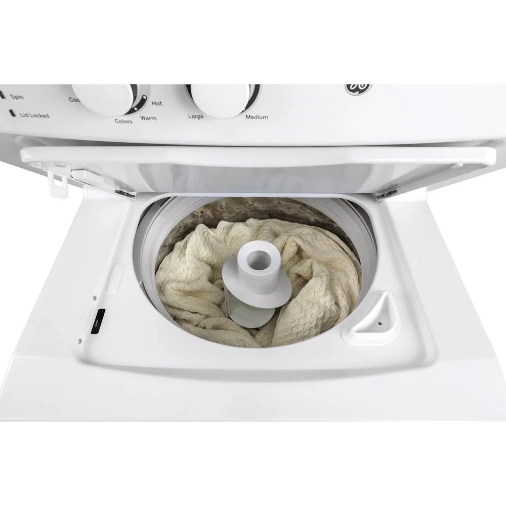 Laundry Center 2025 with 3.8 cubic foot (approx. 108 liters) top-loading washing machine and 5.9 cubic foot (approx. 167 liters) electric dryer – White