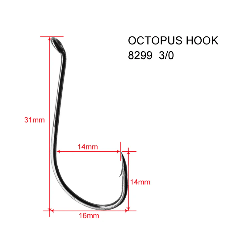 500 X Chemically Sharpened Octopus Hooks in 3/0 Size Fishing Tackle