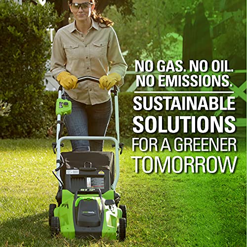 Greenworks 40V 16 hüvelykes akkumulátoros elektromos fűnyíró, 4,0 Ah akkumulátorral és töltővel