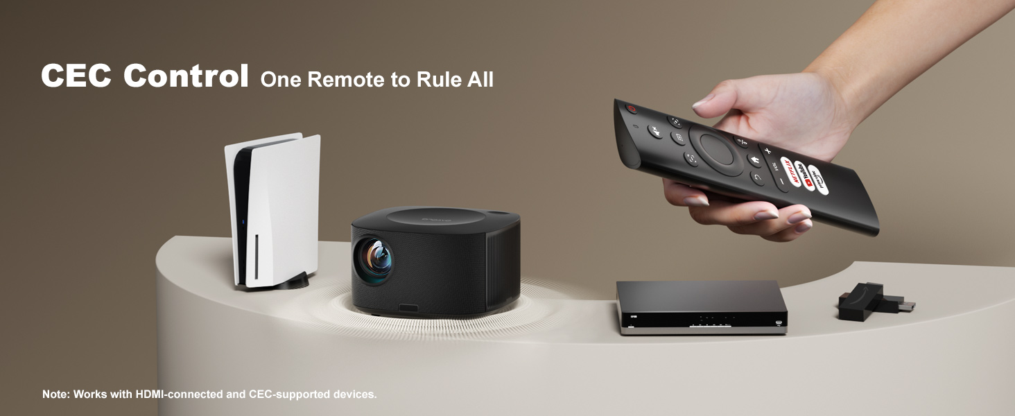 Projector ONO5Pro_Projector 4k CEC Remote_One Remote to Control All