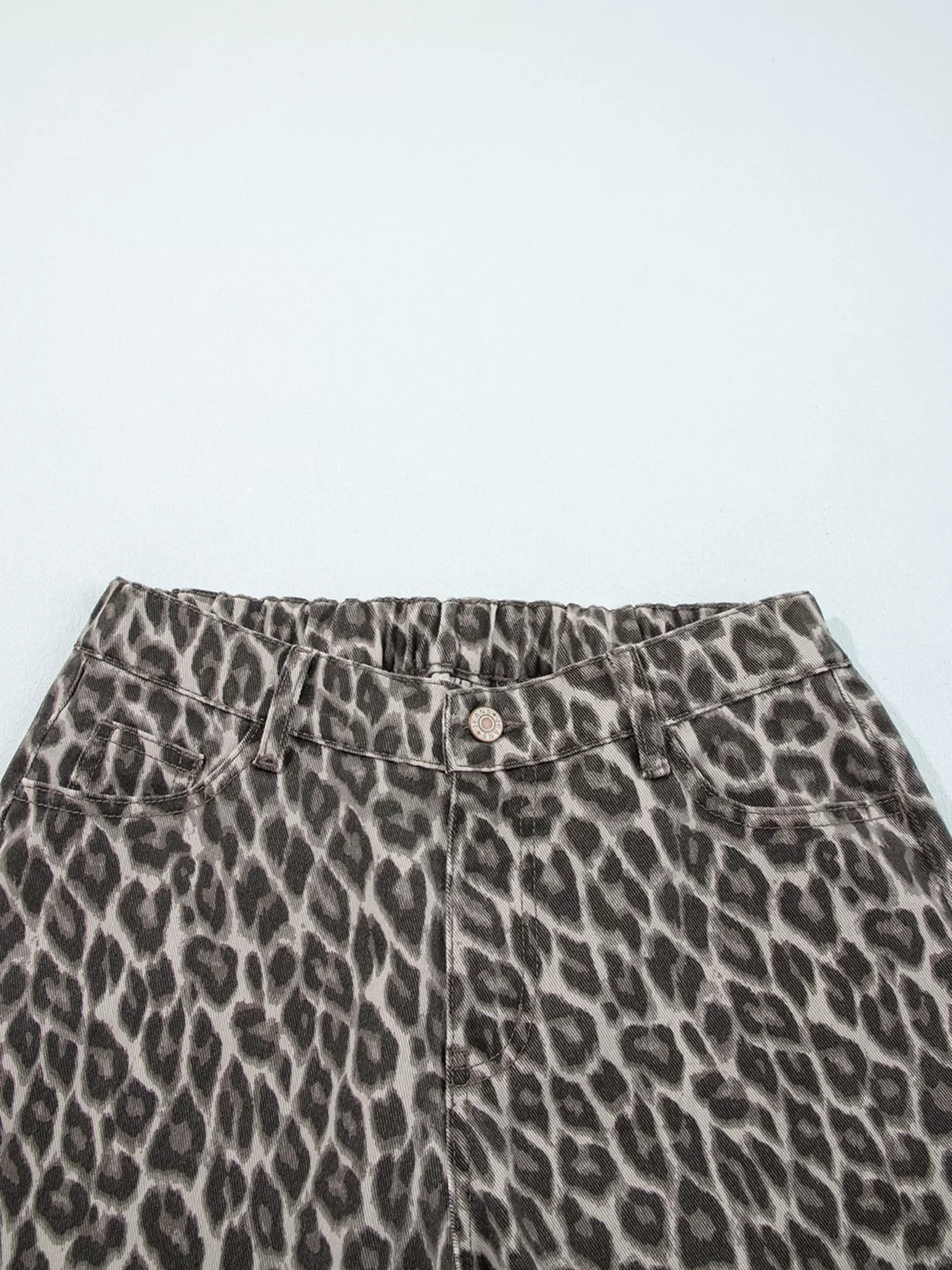 Leopard Straight Loose Leg Jeans