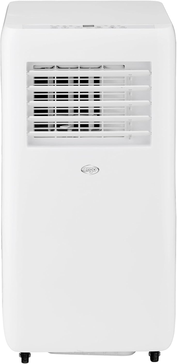 Argo Mobiles Klimagerät Kary 8000 BTU, Bewegliche Klimaanlage | Kühlung, Ventilation, Entfeuchtung – Geringe Umweltbelastung (Umweltfreundliches R290-Kältemittel), Fenster-Kit Inkl.
