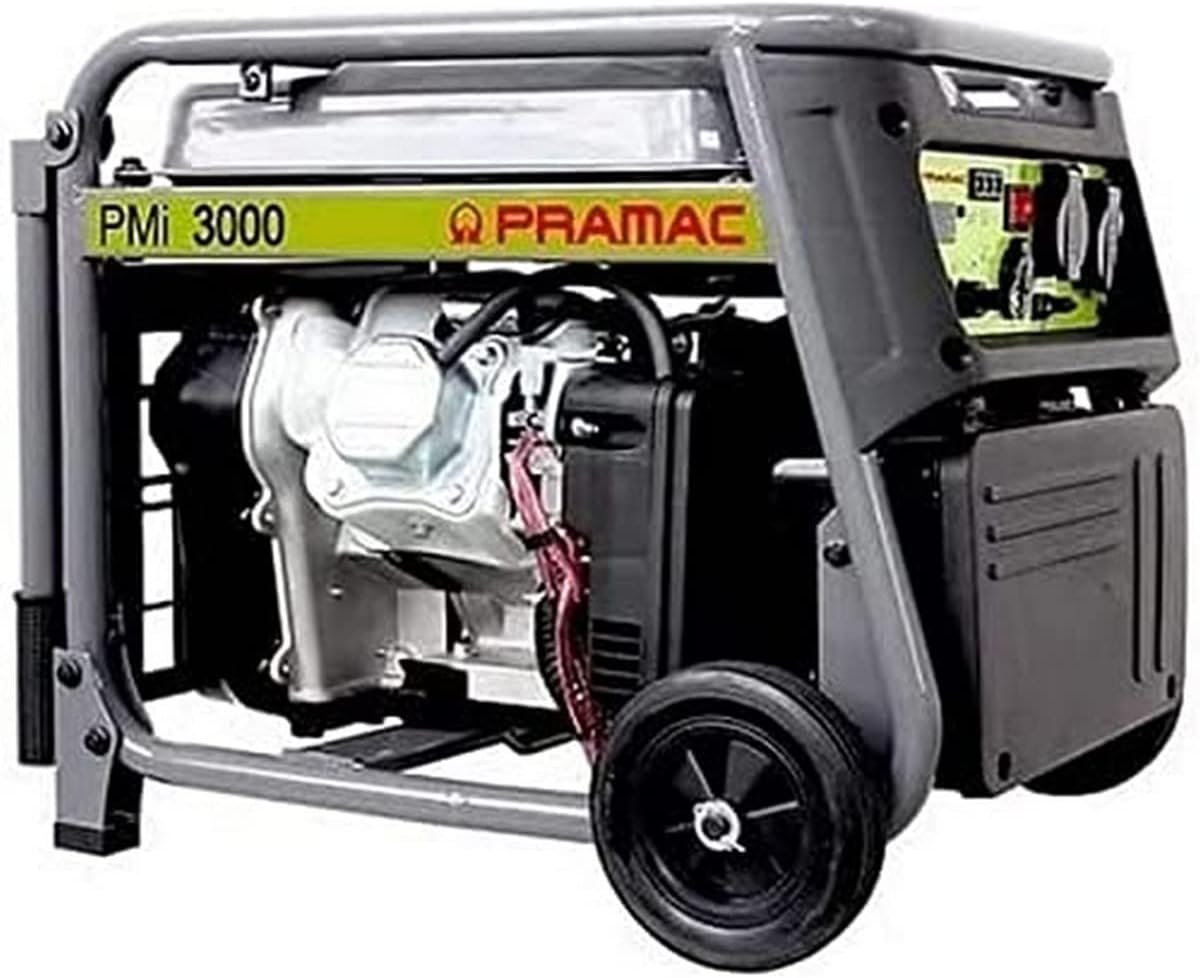 Pramac PMi 3000 Generatore di Corrente Portatile Inverter 230V Grigio con Motore Ohv | Generatore con Sistema di Avviamento a Strappo con Avvolgitore, 3000 Watt
