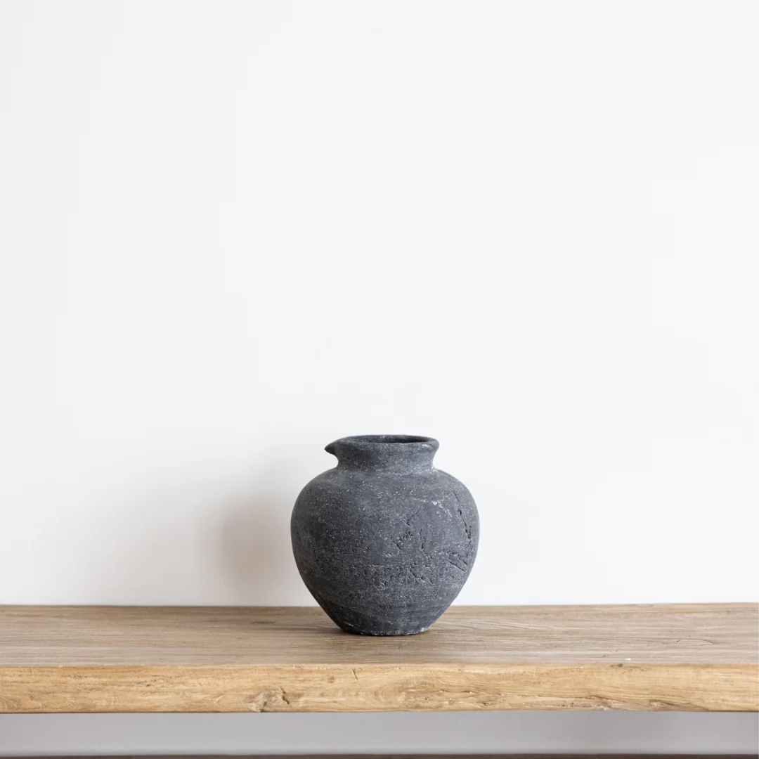 Charcoal Round Vase