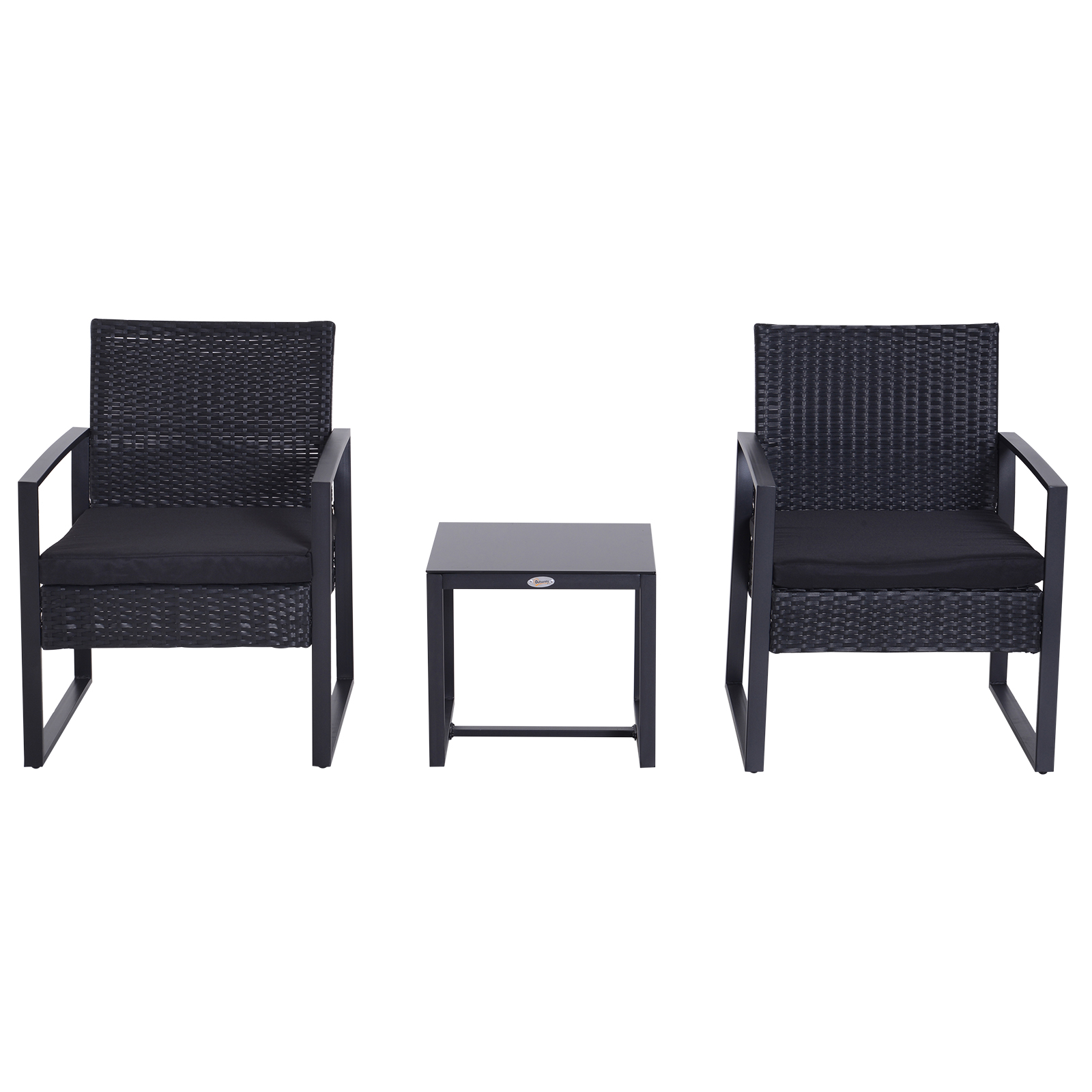 Poly-rotan zitgroep 5-delig Tuinset met kussens tuin zwart