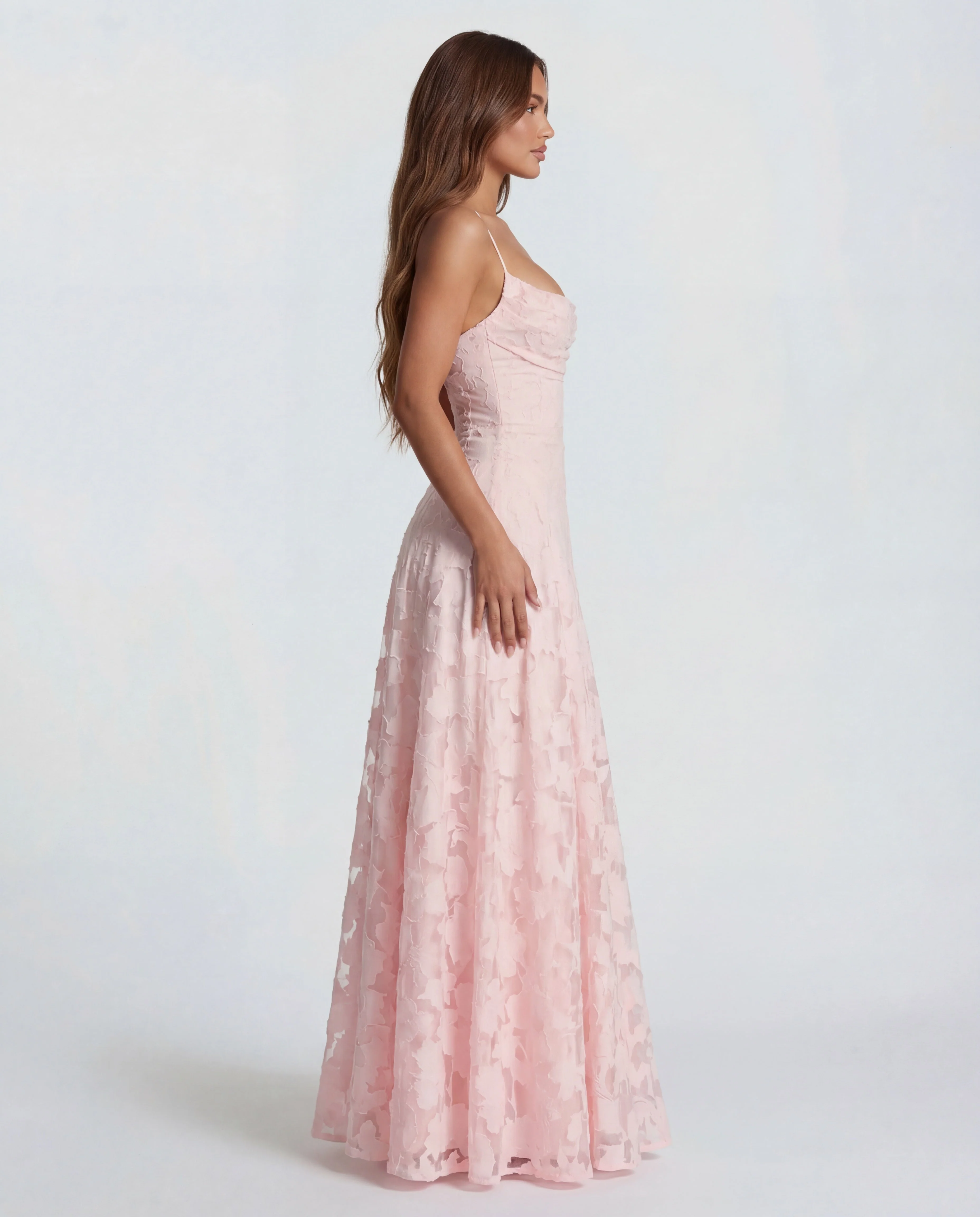 Womena??s Floral Maxi Dress Elegant Cowl Neck Design