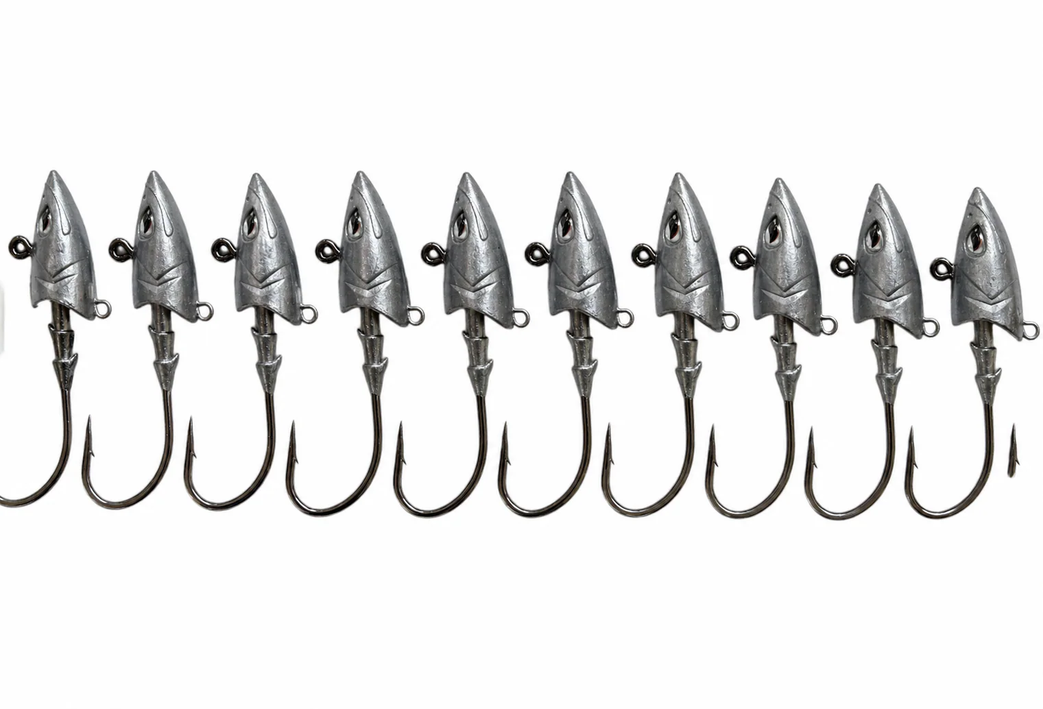 MasterPro Fish Head Jig Heads 10pcs 1.5oz 2oz Heavy Duty Hook Saltwater Fishing AU