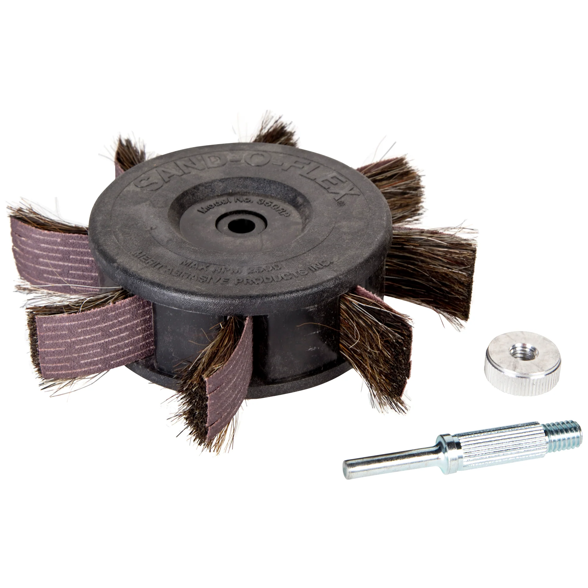 Merit Sand-O-Flex 11051  ~  Sand-O-Flex Wheel Model #350-Rp Wheel Assembled With Refill & Brushes #350-Rp 08834111051