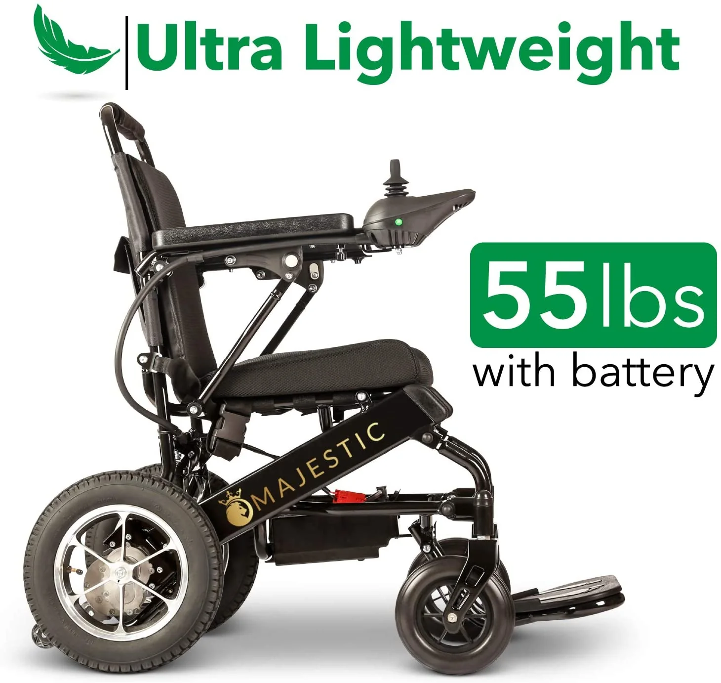 2025 Nueva Silla de Ruedas Eléctrica Plegable Ultra Ligera, Silla de Ruedas Eléctrica, Aprobada por la FDA y Permitida para Viajes Aéreos, Resistente, Motorizada, Portátil, Power (Ancho de Asiento de 17.5