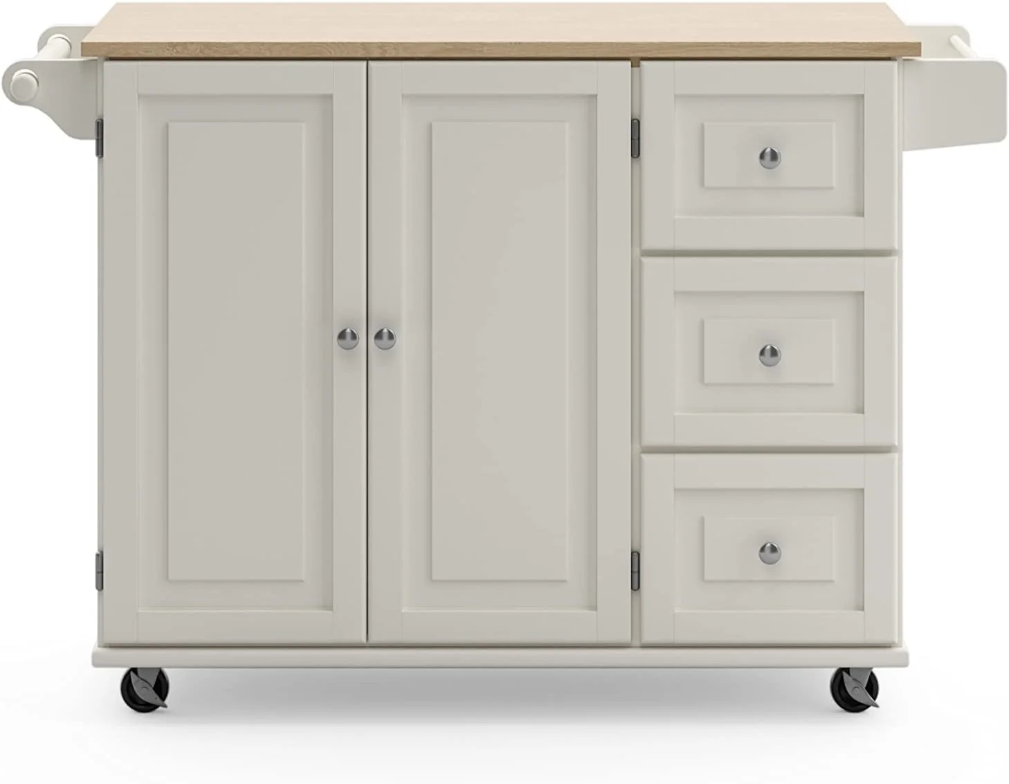 Homestyles Dolly Madison Mobile Kitchen Island Cart, Drop Leaf Breakfast Bar