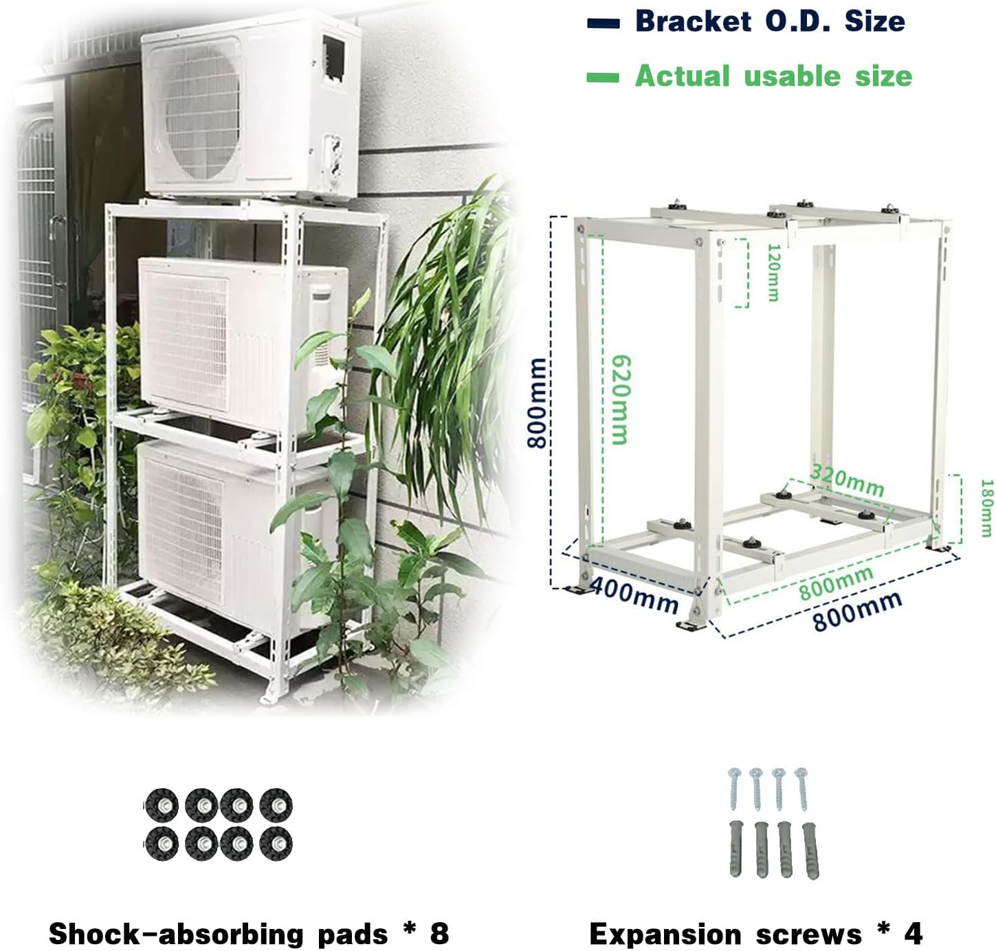 AC-Halterung für Mini-Split-Klimaanlagen, passend für 9000 bis 24000 BTU Kondensatorsysteme, unterstützt bis zu 136 kg