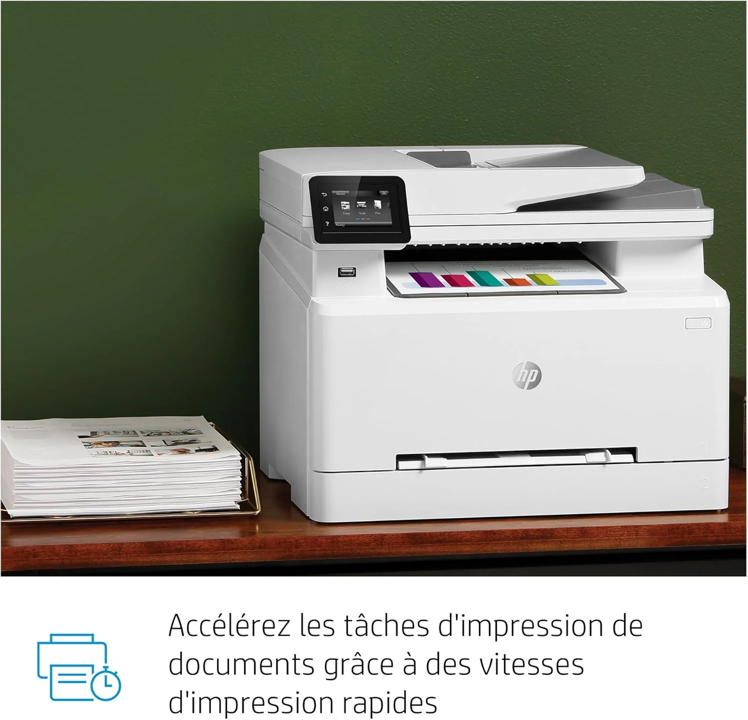 Stampante laser multifunzione a colori HP Color LaserJet Pro MFP 3302fdwg, Fax, Stampa automatica fronte/retro, Touchscreen, Wi-Fi, Ethernet, USB, HP Wolf Pro Security