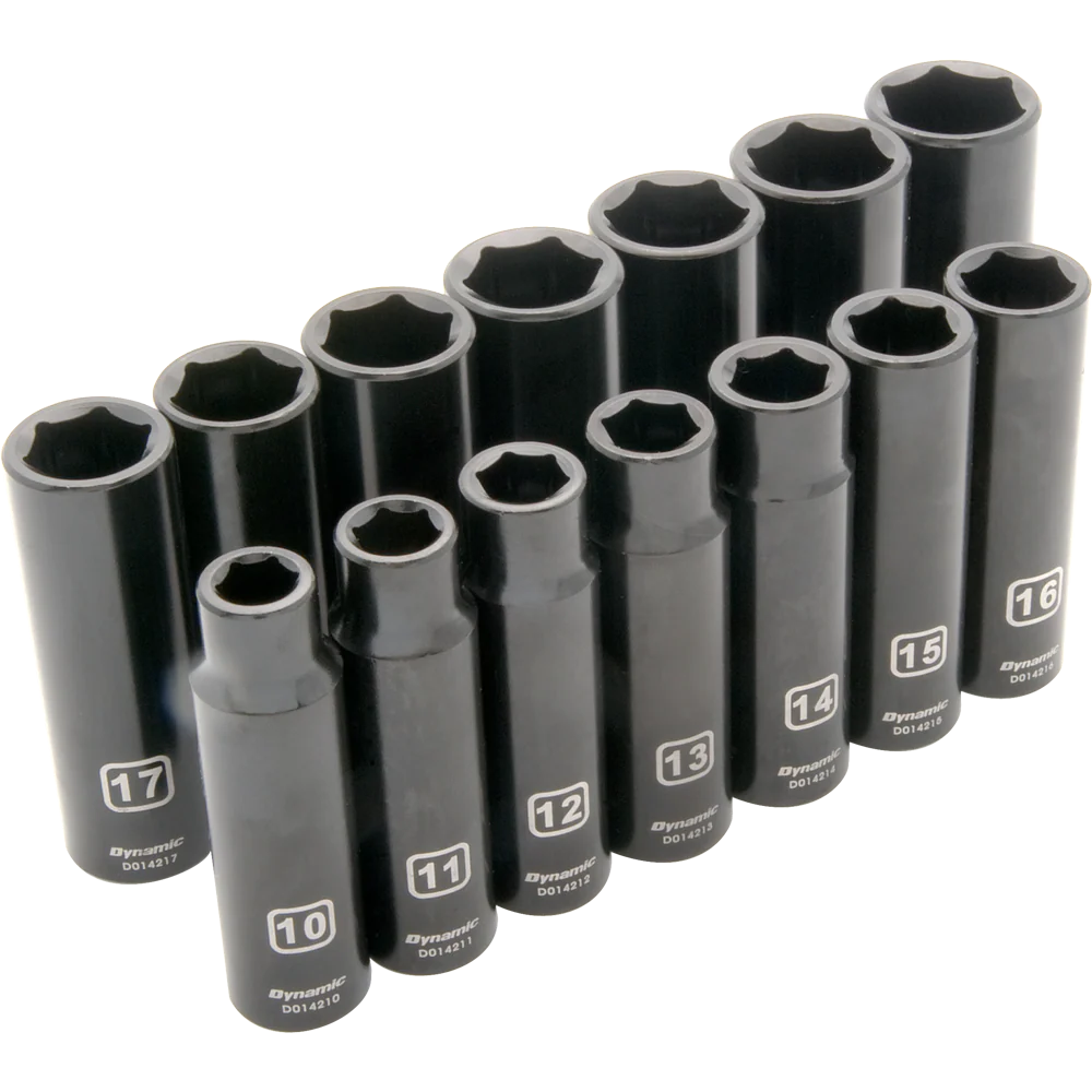 Dynamic D018022  ~  1/2 Inch Drive 14 Pc 6 Point Deep Imperial Met