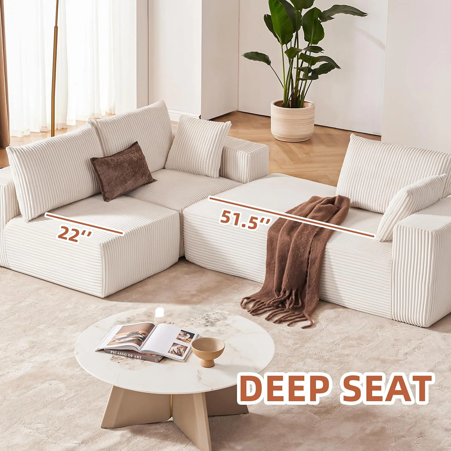 108 Modular Sectional Sofa Cloud Sectional Couch Modern Modular L-Shape Sofa Couch