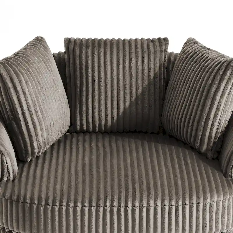 DREAMSIDEA 2 Set Recessed Arm Slipcovered Swivel Barrel Chair