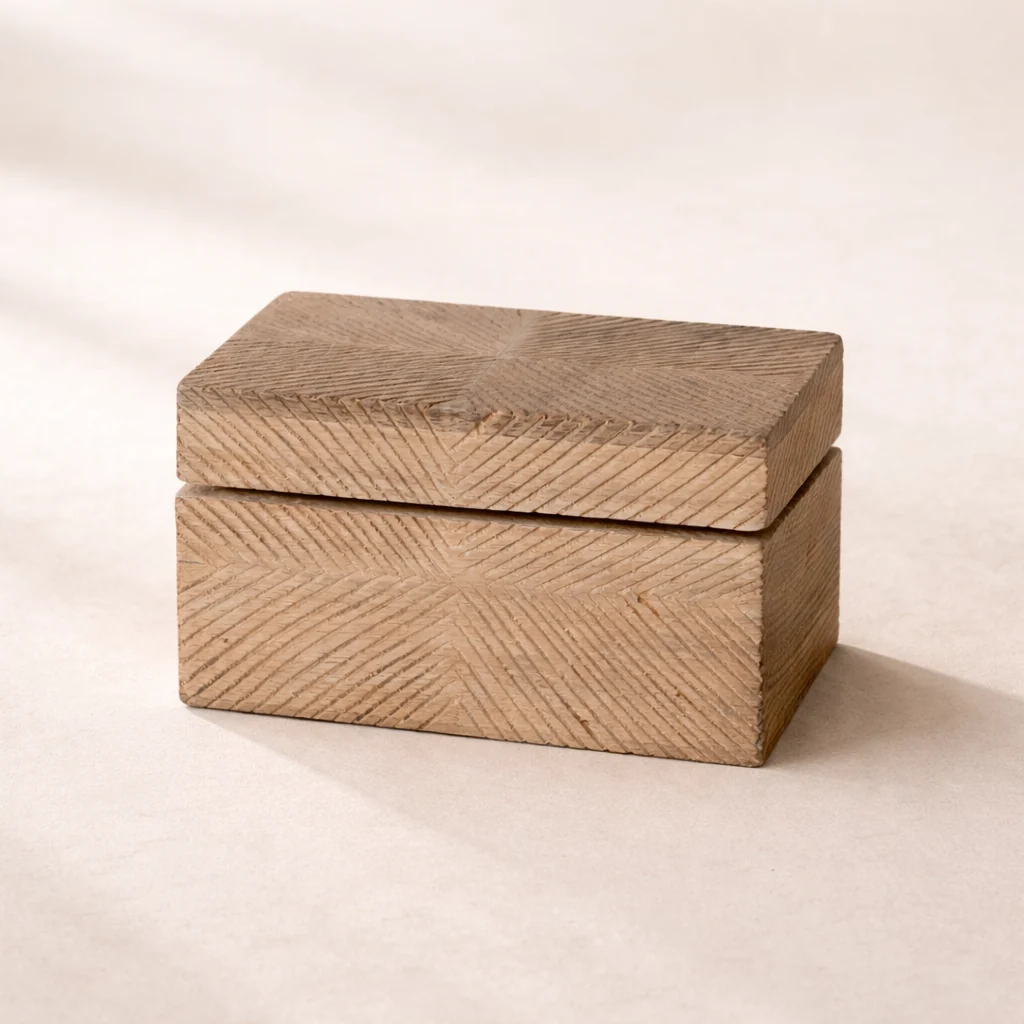 Hand-Carved Mango Wood Recipe Box