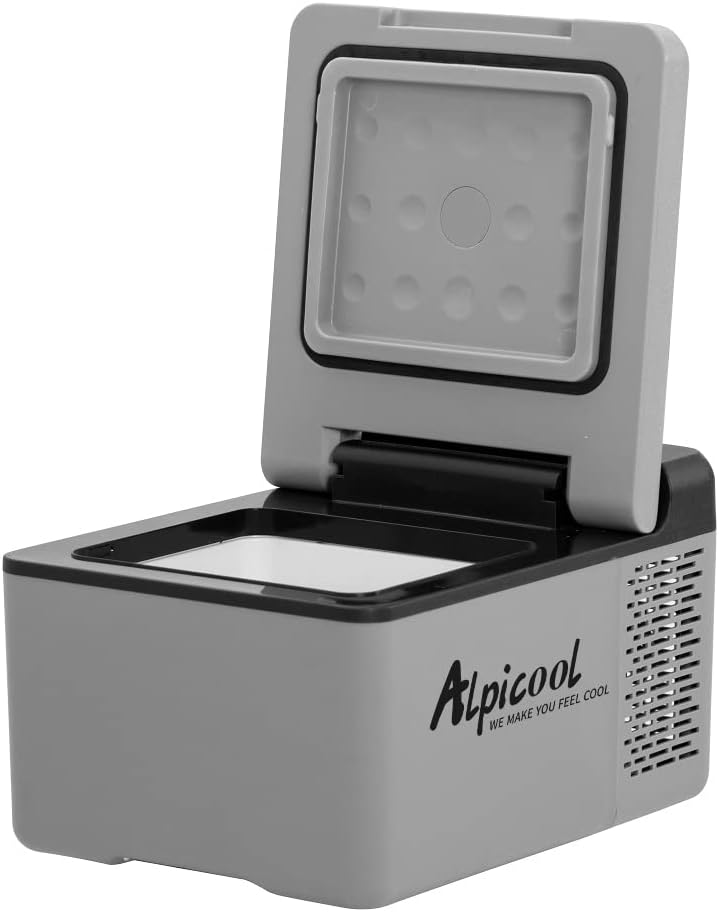 Alpicool C12 12L Cool Box 12 V Mini Fridge Electric Compressor Car Fridge Camping Freezer Box Small Portable for Car, Truck, Boat, RV with USB Connection